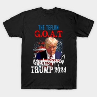 Vintage Donald Trump The Teflon Goat Trump 2024 American flag T-Shirt